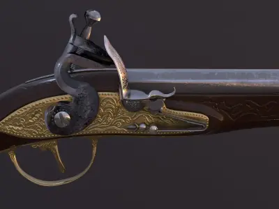 flint pistol 3D model