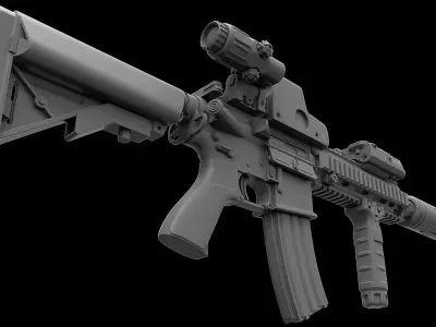 HK416 Assault Rifle 3D model
