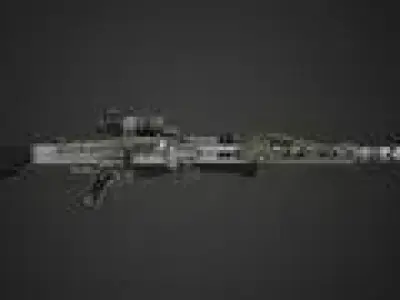 Futuristic Sci Fi Weapon  High Poly Mechanical Gun  Game Ready Low-poly 3D model