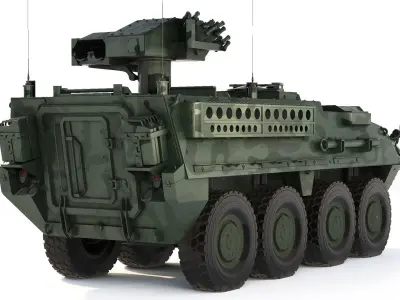 M1134 ATGM Stryker 2008 3D model