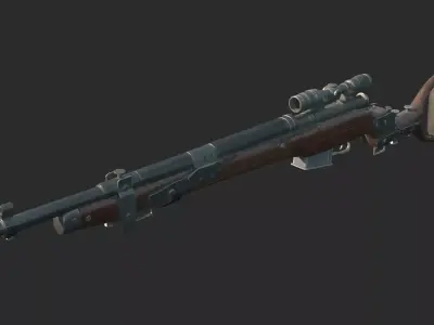 Future sci-fi wasteland-style sniper rifle 3D model