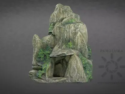 Aquarium Rock Sculpture 3D Scan Low-poly 3D model