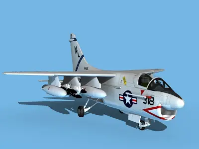 Chance Vought A-7C Corsair II V17 USN 3D model