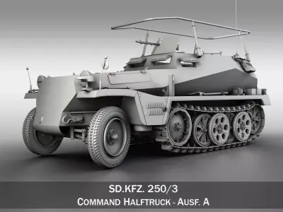 SD KFZ 250 3 - Half-track Command Version 3D model