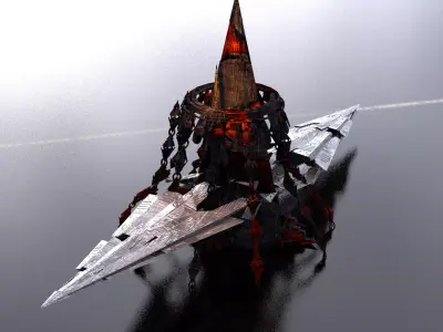 Lava station Low-poly 3D model