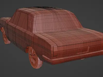 Soviet luxury sedan low-poly 3D model Free low-poly 3D model