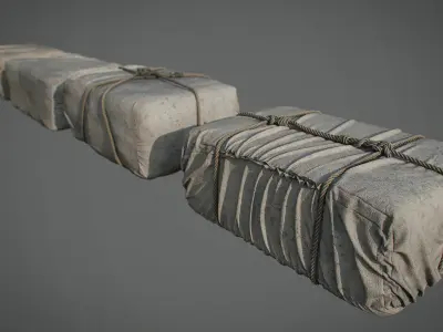 Victorian Wool Bales Packs Set 3D model