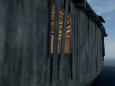 HouseBoat Low-poly 3D model