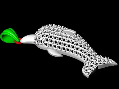Dolphin jewelry pendant 3D print model
