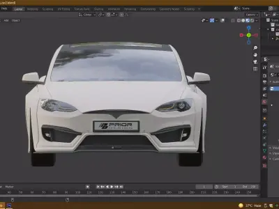 Tesla Model 3 car in software Free 3D model