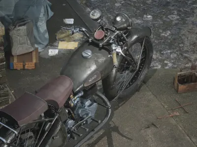 Norton 16H Motorcycle Game Asset Low-poly 3D model