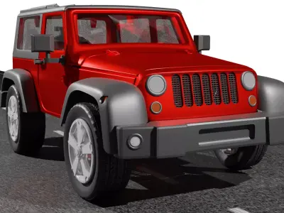 2010 Jeep wrangler 3D model Low-poly 3D model