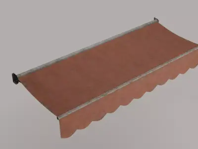 Wavy Retractable Awning for Outdoor Shop Sunshade 3D model