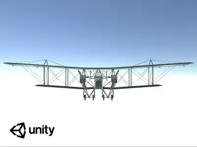 Airplane Handley  Low-poly 3D model