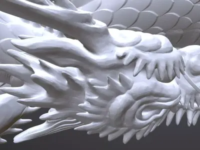 Japanese Carved Dragon High Poly 3D model