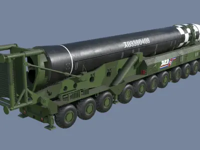 Hwasong 16 missile launcher 3D model