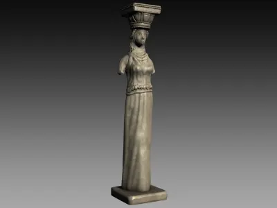 Caryatid pillar Low-poly 3D model