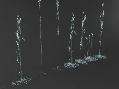 Water Jet Exterior Fountains Pack 3D model