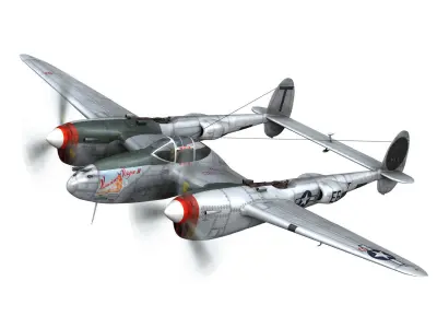 Lockheed P-38 Lightning - Vivacious Virgin II 3D model