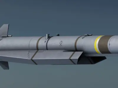 Meteor AA Missile Low-poly 3D model
