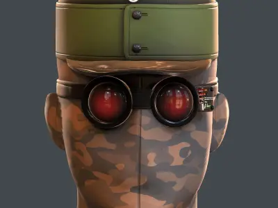 Gas mask helmet 3d model scifi Low-poly  Low-poly 3D model 538