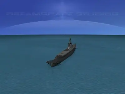 Gato Class Submarine SS244 USS Cavalla 3D model