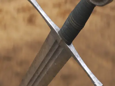 Medieval Sword for Games and Cinematics 06 Low-poly 3D model