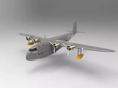 Short Empire flying boat 3D model