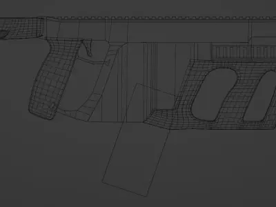 Vector gun Low-poly 3D model