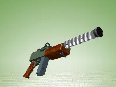 Suppressed Ruger10-22 Free 3D model