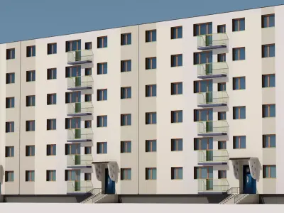 Eastern European Building 016 Low-poly 3D model