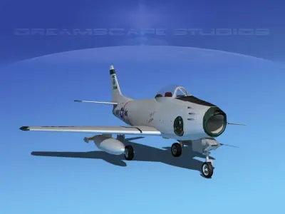 North American F-86 Sabre Jet Montana ANG 3D model