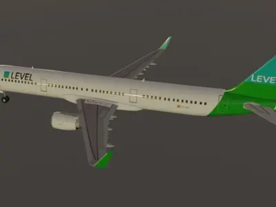 LEVEL airbus a321-211 low poly  Low-poly 3D model