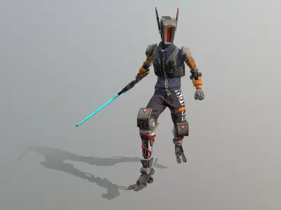 CYBORG  Sword Warrior Walk 3D model