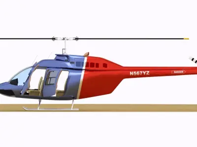 Bell 206 Helicopter 3D model