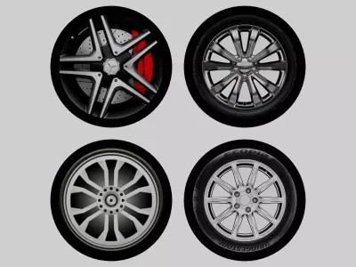 Car Tires 3D Models Low-poly 3D model