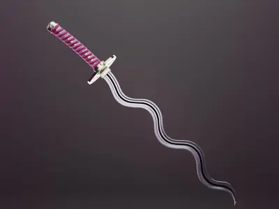 Iguro Obanai-Twisted Nichirin Sword from Kimetsu No Yaiba 3D model