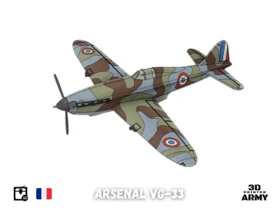 Arsenal VG-33 French warbird - STL files for 3D printing  3D print model