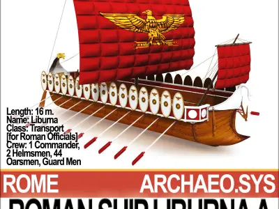 Roman Ship Liburna A 3D model