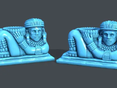 Statue Aztec Chacmool 3D print model