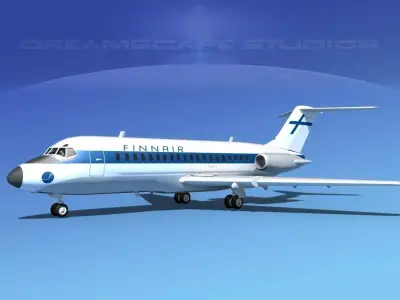 Douglas DC-9-20 Finnair 3D model