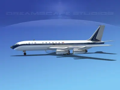 Boeing 707 Air France 1 3D model