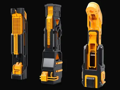 Sci-Fi Hard Surface Kitbash Pillars 3D model