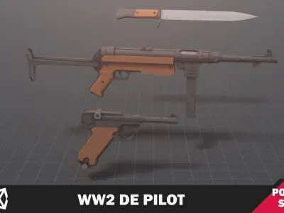 WW2 DE Pilot Low-poly 3D model