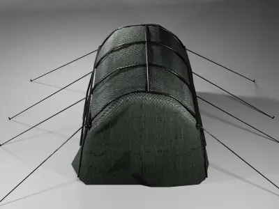 Military tent PBR Free low-poly 3D model