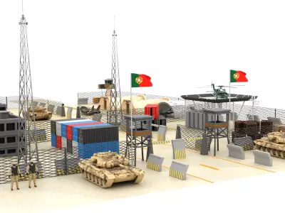 Portugal Military Base Low-poly 3D model