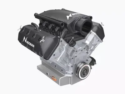 Noonan HEMI 4-8 billet engine Low-poly 3D model