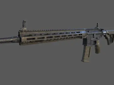 Carbine M4A1 Assault Rifle MK18 Low-poly 3D model
