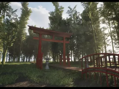 Bamboo Low-poly 3D model