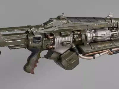 Scifi gun ray Low-poly 3D model